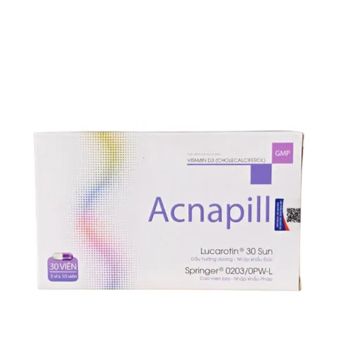 Viên Uống Acnapill Hỗ Trợ Giảm Mụn Trứng Cá, Kiềm Dầu - Dành Cho Da Dầu, Hỗ Trợ Làm Sạch Da, Giảm Viêm - Hộp 30 Viên