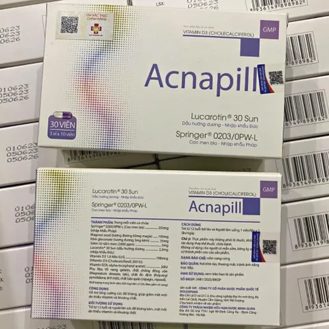Viên Uống Acnapill Hỗ Trợ Giảm Mụn Trứng Cá, Kiềm Dầu - Dành Cho Da Dầu, Hỗ Trợ Làm Sạch Da, Giảm Viêm - Hộp 30 Viên