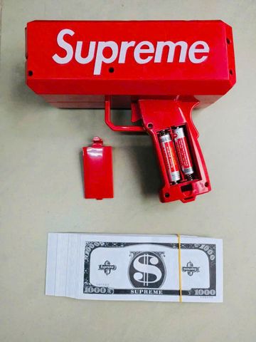 Đồ chơi giải trí súng bắn tiền Supreme The Cash Cannon gun chạy bằng pin