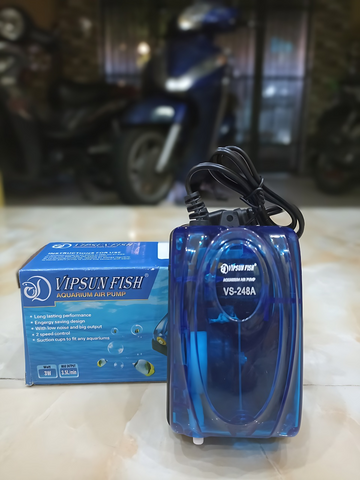 Máy Sủi Khí Oxy VIPSUN VS-248A & VS-348A - Thiết Bị Bơm Oxy Cho Hồ Cá Cảnh, Thủy Sinh, Giúp Oxy Hòa Tan Tốt hơn