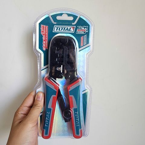 Kìm Bấm Cos Dây Mạng Total TMPCN5468R - Đa Năng RJ45, RJ11, RJ12, Cắt và Tuốt Dây - Dụng Cụ Viễn Thông Chính Hãng