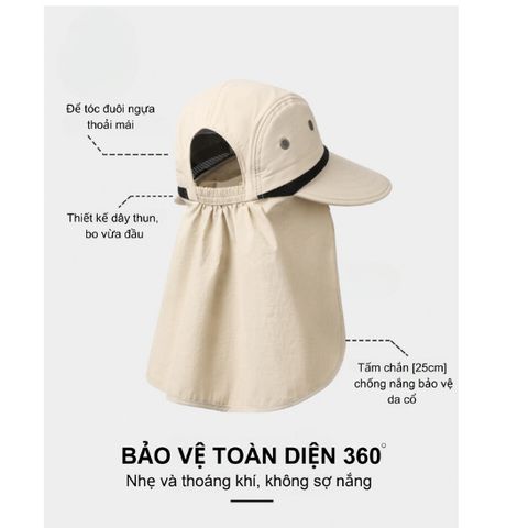 Mũ Chống Nắng Rộng Vành 360° Thoáng Khí - Bảo Vệ Da Toàn Diện Khỏi Tia UV - Phụ Kiện Du Lịch Thời Trang Nam Nữ