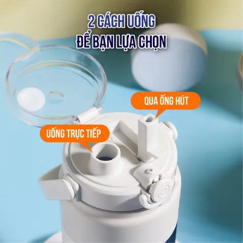 Bình Giữ Nhiệt Inox 316 Chính Hãng 1000ML - Chống Rò Rỉ, Có Ống Hút Tiện Lợi, Phong Cách Sang Trọng, Dùng Cho Học Sinh, Văn Phòng