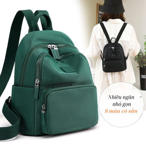 Balo Nữ Mini Thời Trang - Chất Nylon Chống Nước, Nhỏ Gọn, Tiện Lợi, Phong Cách Trẻ Trung, 9 Màu Cá Tính