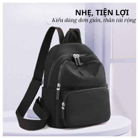 Balo Nữ Mini Thời Trang - Chất Nylon Chống Nước, Nhỏ Gọn, Tiện Lợi, Phong Cách Trẻ Trung, 9 Màu Cá Tính