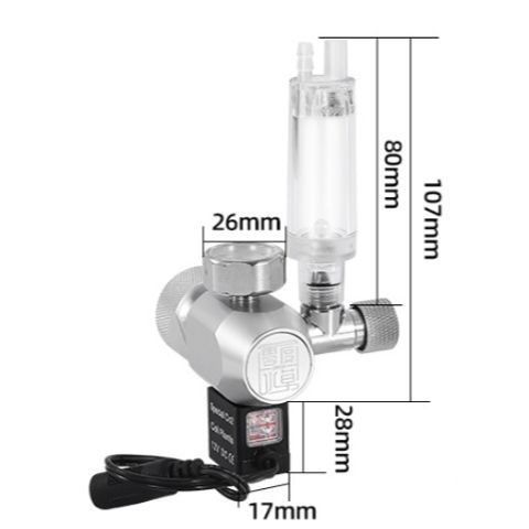 Van Điện Chuyên Dụng Thủy Sinh Co2  | Van CO2 Chính Hãng ZRDR Kèm Đếm Giọt