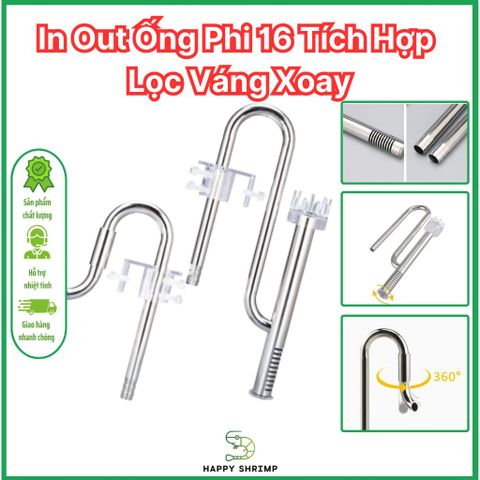 Đầu In Out phi 16 Tích Hợp Lọc Váng Xoay Chính Hãng ZRDR | In Out Inox Siêu Bền