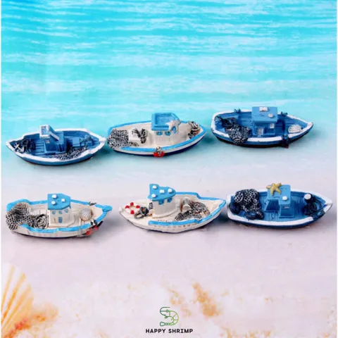 Du Thuyền Nhựa Mini Trang Trí Bể Cá - Du Thuyền Bể Thủy Sinh Độc Đáo Cho Hồ Cá Và Suối Nhân Tạo