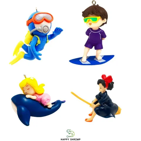 Mô Hình Trang Trí Hồ Cá Thợ Lặn Tiên Cá và Boy Lướt Ván SonGoKu - Đồ Trang Trí Dễ Thương cho Bể Cá