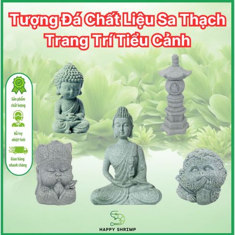 Tượng Ngộ Không & Đường Tăng Sa Thạch - Trang Trí Tiểu Cảnh Hồ Cá và Bonsai - Quà Tặng Ý Nghĩa cho Không Gian Thiền và Nội Thất