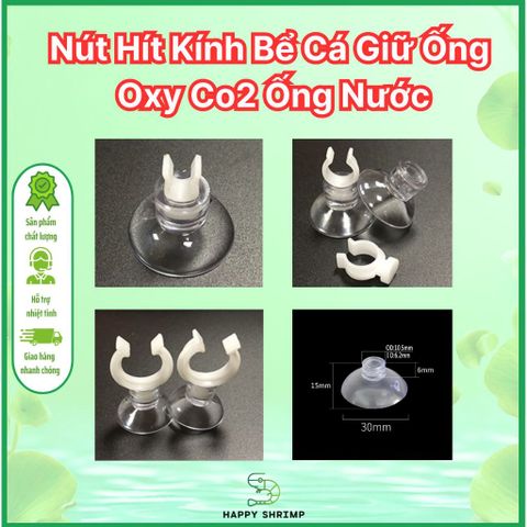 Nút Hít Kính Bể Cá - Giữ Ống Oxy CO2 Chắc Chắn, Tiện Dụng cho Bể Thủy Sinh, Nhiều Kích Cỡ Lựa Chọn