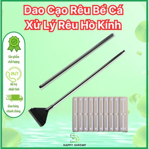 Dao Cạo Rêu Bể Cá Mufan 45-65cm - Không Gỉ, Đầu Cạo Rộng 6.2cm, Tiện Lợi Để Vệ Sinh Kính Bể Cá