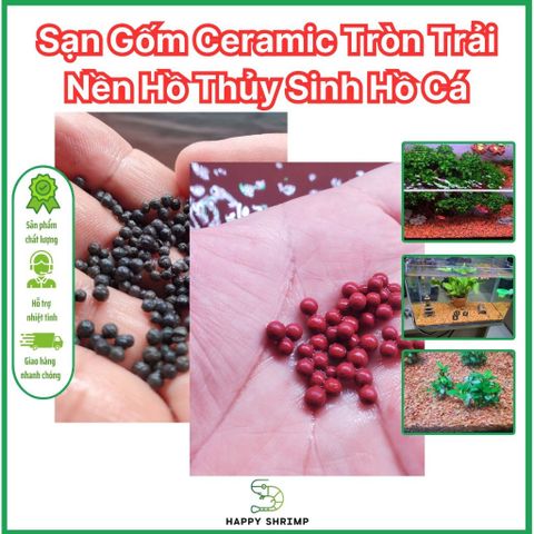 Sạn Gốm Tròn Đỏ Đen Ceramic Trang Trí Hồ Thủy Sinh - Vật Liệu Thoáng Mát Cho Cây Và Vi Sinh Vật Hải Sản