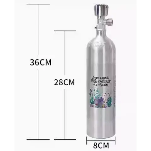 Vỏ Bình Nhôm C02 Thủy Sinh 1L Kèm Van Kim Loại - Bình Chứa CO2 Đài Loan Chất Lượng Cao Cho Thú Cưng