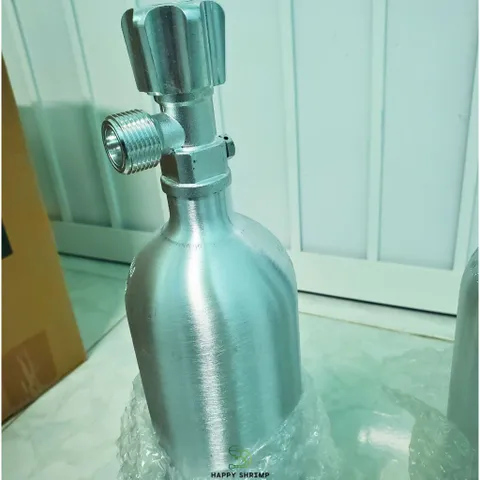 Vỏ Bình Nhôm C02 Thủy Sinh 1L Kèm Van Kim Loại - Bình Chứa CO2 Đài Loan Chất Lượng Cao Cho Thú Cưng