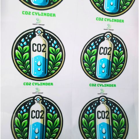 Decal Trong Suốt Chống Nước Dán Bình CO2 12x12cm - Miếng Dán Trang Trí Bền, Sắc Nét và Dễ Dàng Sử Dụng ngoài Trời