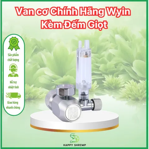Van Cơ CO2 Chính Hãng Wyin R101 Kèm Đếm Giọt - Van Tinh Chỉnh CO2 Cho Hồ Thủy Sinh, Hợp Kim Nhôm Chịu Áp Suất Cao
