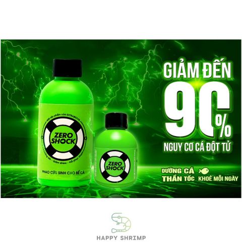 ZERO SHOCK 125ml - Giải Pháp Giảm Stress & Chống Sốc Cho Cá - Khử Clo & Độc Tố, Hỗ Trợ Phục Hồi Nhanh Sau Vận Chuyển