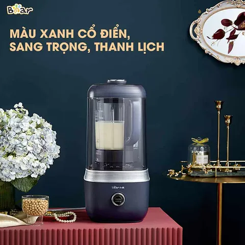 Máy Xay Nấu Sữa Hạt Đa Năng Cách Âm Bear PBJ-B06S2 - 9 Chức Năng, Động Cơ 800W, Ấm 72dB, Cối Thủy Tinh Chống Va Đập