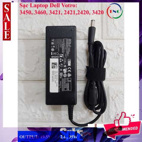 Sạc Laptop DELL 90W 19.5V Chân Kim To Φ7.4mm Cho Các Mẫu 3450, 3460, 3560 - Chất Lượng Cao, Bảo Hành 12 Tháng