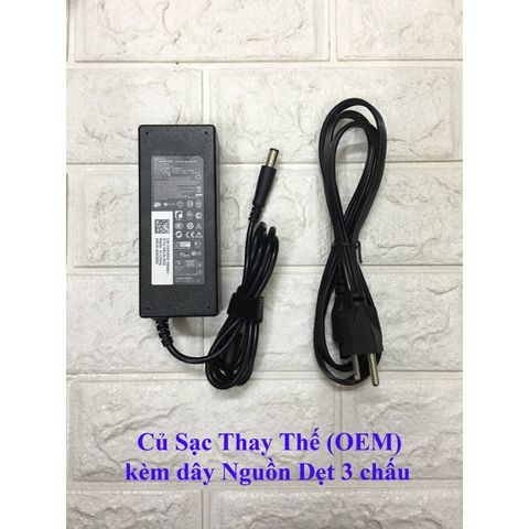 Sạc Laptop Dell 19.5V 4.62A 90W Chân Tròn To 7.4x5.0mm - Chính Hãng Kèm Dây Nguồn, Tương Thích với Latitude, Inspiron, Vostro