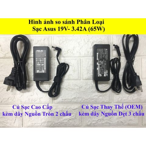 Sạc Laptop Asus X44H K43E 65W 19V 3.42A - Chân Cắm Thường 5.5mm, Hàng Nhập Khẩu, Bảo Hành 12 Tháng