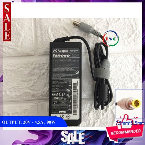 Sạc Laptop Lenovo ThinkPad T60 T61 T410 T420 T430 20V 4.5A Chân Kim - Kèm Dây Nguồn, Bảo Hành 12 Tháng