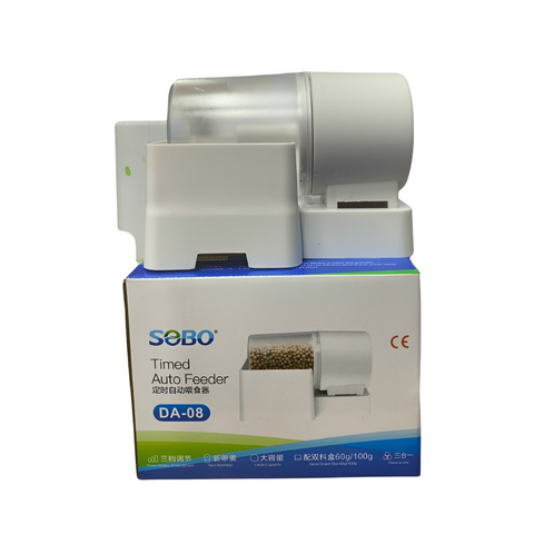 Máy Cho Cá Ăn Tự Động SOBO DA-08 - Thiết Bị Hẹn Giờ Chuyên Nghiệp 3 Chế Độ, Dung Tích 60-100g, Tiện Lợi Cho Người Nuôi Cá