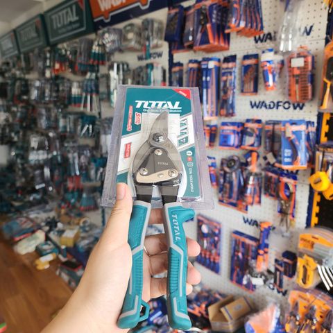 Kéo Cắt Tôn Mũi Cong Trái Total THT521106 - 10 Inch, Lưỡi Thép Bén, Tay Cầm Chống Trượt, Dụng Cụ Cắt Tôn Chính Hãng