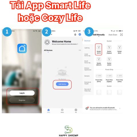 Ổ Cắm Wifi Thông Minh Tuyasmart 16A Hẹn Giờ Điều Khiển Từ Xa Qua App Cozy Life & Smart Life - Điện 3500W, Dễ Dàng Cài Đặt