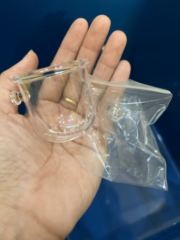 Cốc Mica Đựng Trùn Chỉ - Thức Ăn Cho Cá Cảnh Và Phân Nền Thủy Sinh Có Giác Hút, 4.5x3.5cm, Nhựa Trong Suốt