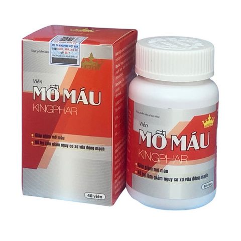 Viên Uống Giảm Mỡ Máu Kingphar - Hỗ Trợ Hạ Mỡ B bloodstream, Điều Hòa Cholesterol, Giảm Xơ Vữa Động Mạch - Hộp 40 Viên