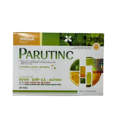 Viên Uống Parutinc Cao Rau Má & Rutin - Hỗ Trợ Tăng Cường Đề Kháng, Sức Bền Thành Mạch, 30 Viên từ ALIFACO