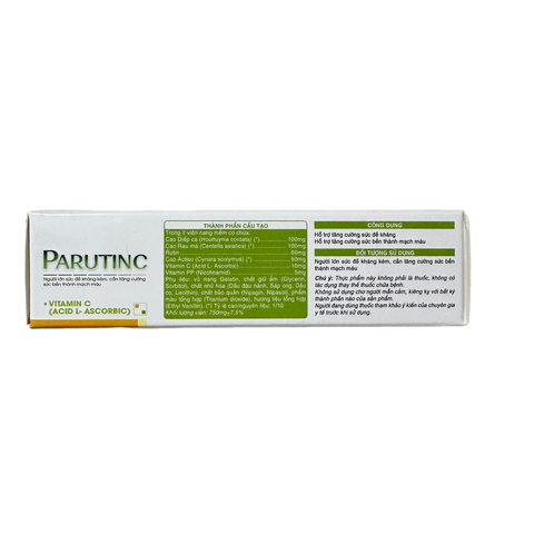 Viên Uống Parutinc Cao Rau Má & Rutin - Hỗ Trợ Tăng Cường Đề Kháng, Sức Bền Thành Mạch, 30 Viên từ ALIFACO