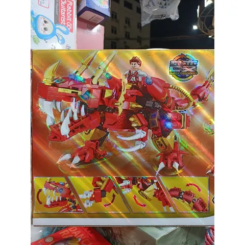Mã 807 - Hộp lê gô lắp ghép 2in1 mô hình Robot và khủng long bạo chúa