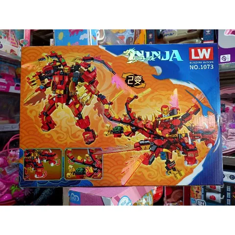 Mã 1073 - Xếp hình lắp ghép lê gô NINJA Rồng và Robot