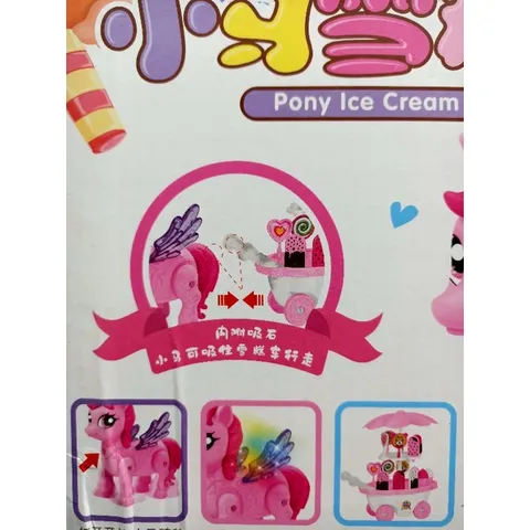 Hộp đồ chơi Ngựa Pony Kéo Xe Kem Có Đèn Phát Sáng 951-23 - Đồ Chơi Trẻ Em An Toàn, Sáng Tạo và Thú Vị
