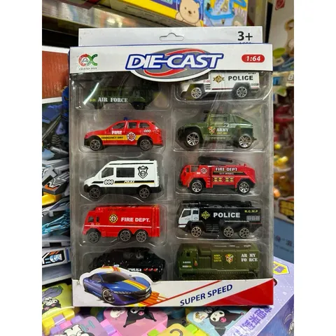 Hộp Đồ Chơi 625 - 10 Chiếc Xe Ô Tô Die Cast Super Speed Chất Liệu Hợp Kim - Quà Tặng Ý Nghĩa Cho Trẻ Em