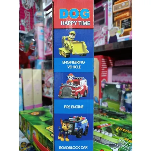 Hộp đồ chơi gồm 6 chiếc Xe ô tô của Đội chó cứu hộ DOG HAPPY TIME chạy bằng bánh đà 5547