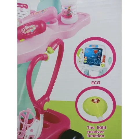 Hộp Đồ Chơi Bác Sĩ Cho Bé - Xe Đẩy Y Tế Có Nhạc & Đèn - Phát Triển Kỹ Năng Giao Tiếp & Sáng Tạo