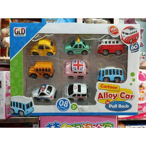 Hộp đồ chơi có 8 chiếc Xe ô tô bằng hợp kim chạy bánh đà 803045