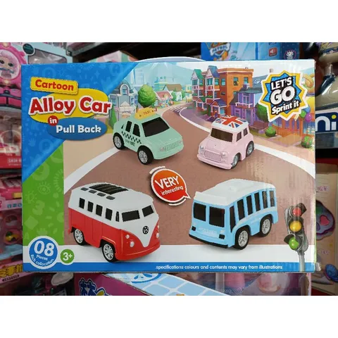 Hộp đồ chơi có 8 chiếc Xe ô tô bằng hợp kim chạy bánh đà 803045