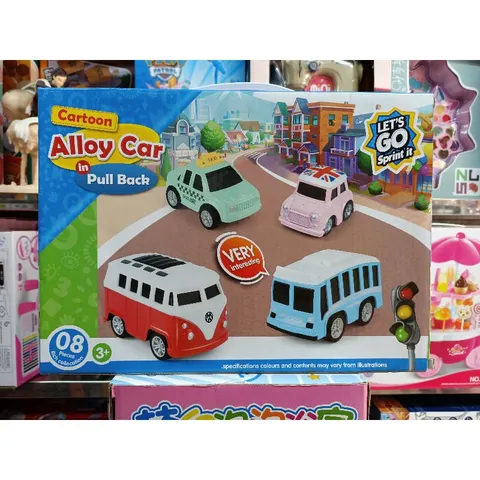 Hộp đồ chơi có 8 chiếc Xe ô tô bằng hợp kim chạy bánh đà 803045