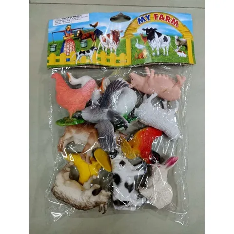 Bộ Đồ Chơi Mô Phỏng Động Vật Nuôi MY FARM - Gồm 12 Con Khác Nhau, Giúp Bé Phát Triển Kỹ Năng và Tư Duy Sáng Tạo