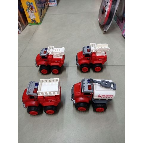 Bộ đồ chơi có 4 chiếc Xe ô tô cứu hỏa chạy bằng bánh đà 5003
