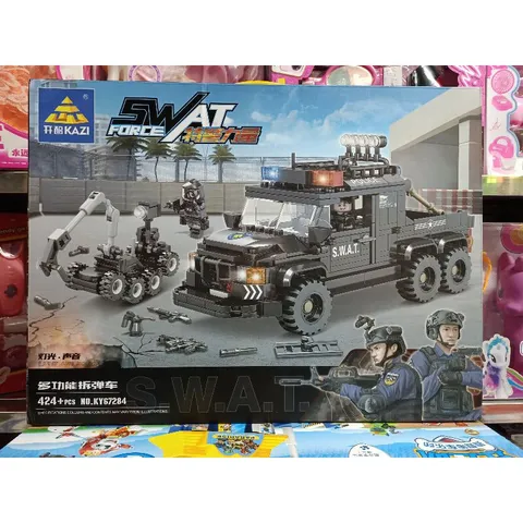 Hộp Lê Gô Lắp Ghép Mô Hình Xe Ô Tô SWAT 67284 - Đồ Chơi Trẻ Em Phát Triển Tư Duy Sáng Tạo, 424 Mảnh Ghép An Toàn