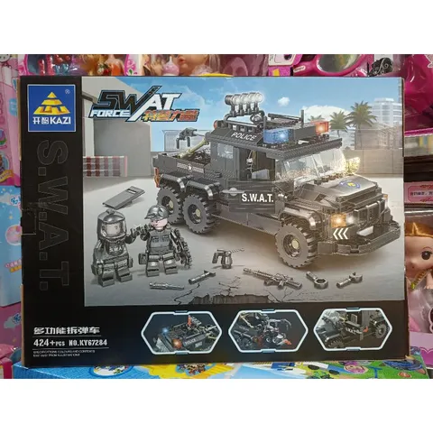 Hộp Lê Gô Lắp Ghép Mô Hình Xe Ô Tô SWAT 67284 - Đồ Chơi Trẻ Em Phát Triển Tư Duy Sáng Tạo, 424 Mảnh Ghép An Toàn