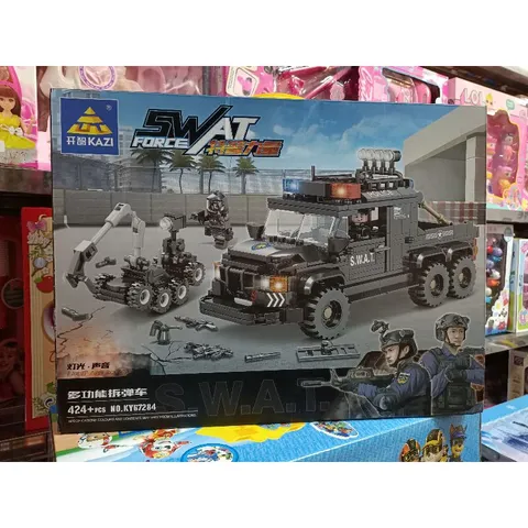 Hộp Lê Gô Lắp Ghép Mô Hình Xe Ô Tô SWAT 67284 - Đồ Chơi Trẻ Em Phát Triển Tư Duy Sáng Tạo, 424 Mảnh Ghép An Toàn