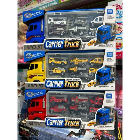 Hộp đồ chơi xe ô tô CARRIER CONTAINER TRUCK 818 - Bao gồm 1 xe ô tô lớn và 6 xe nhỏ cho bé, phát triển tư duy sáng tạo và kỹ năng giao tiếp