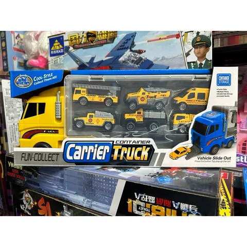 Hộp đồ chơi xe ô tô CARRIER CONTAINER TRUCK 818 - Bao gồm 1 xe ô tô lớn và 6 xe nhỏ cho bé, phát triển tư duy sáng tạo và kỹ năng giao tiếp